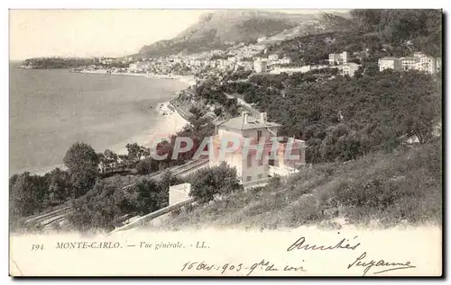 Cartes postales Monte Carlo Vue Generale Monaco