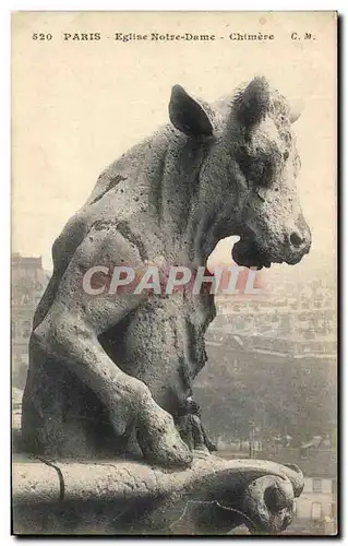 Cartes postales Paris Eglise Notre Dame Chimere