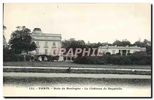 Cartes postales Paris Bois Boulogne Le Chateau de Bagatelle