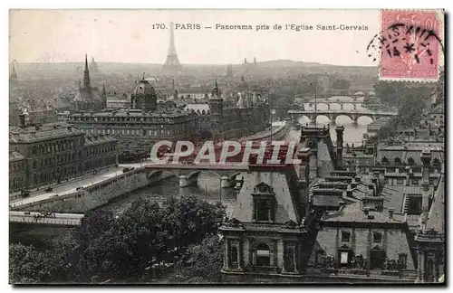 Ansichtskarte AK Paris Panorama Pris de l&#39Eglise Saint Gervais Tour Eiffel