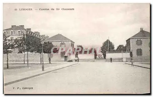 Cartes postales Limoges Caserne du 21eme chasseurs Militaria