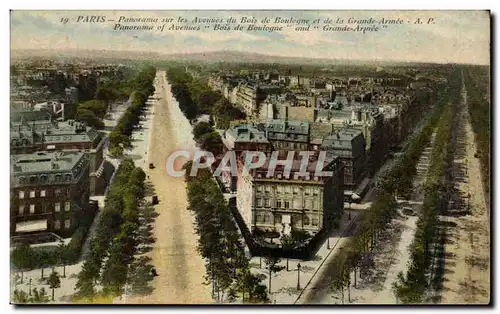 Ansichtskarte AK PAris Panorama sur les Avenues du Bois de Boulogne et de la Grande Armee