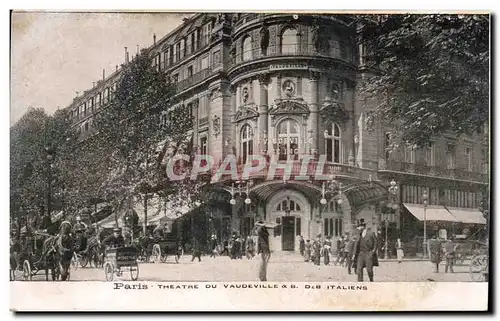 Cartes postales Paris Theatre Du Vaudeville et boulevard des Italiens