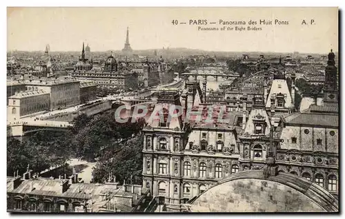 Ansichtskarte AK Paris Panorama des Huit Ponts tour Eiffel