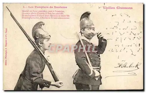 Cartes postales Les pompiers de Nanterre Vieilles Chansons