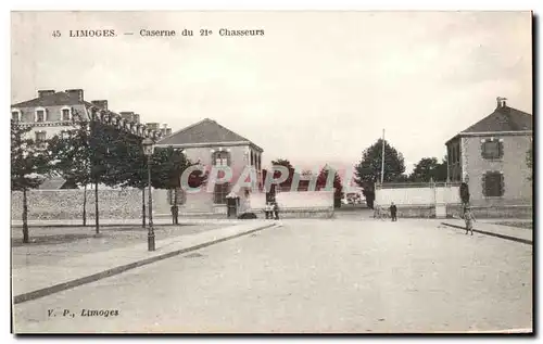 Cartes postales Limoges Caserne du 21eme Chasseurs Militaria