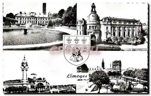 Cartes postales moderne Limoges Jardin de l'Eveche La prefecture La Gare Jourdan