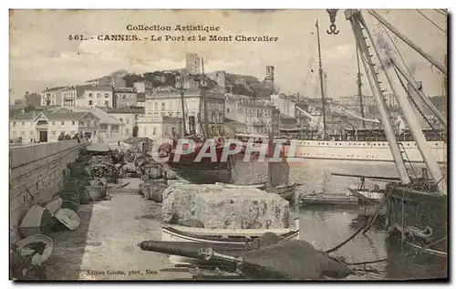 Cartes postales Cannes Le port et le Mont Chevalier Bateaux