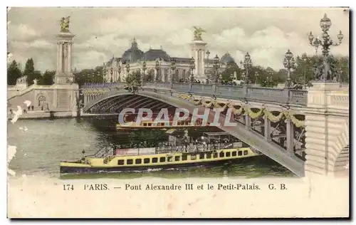 Ansichtskarte AK Paris Pont Alexandre III et le Petit Palais peniche