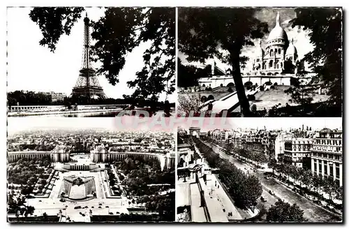 Cartes postales moderne Paris Tour Eiffel Sacre Coeur Champs Elysees Arc de Triomphe