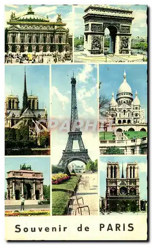 Cartes postales moderne Souvenir de Paris Paris Souvenir de Paris Tour Eiffel Arc de Triomphe Sacre Coeur Notre Dame