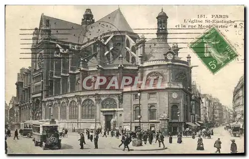 Cartes postales Paris L&#39eglise St Eustache et la rue Montmartre