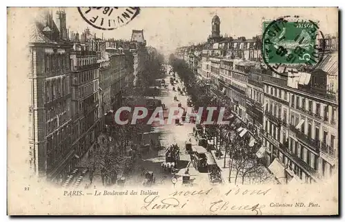 Cartes postales Paris Le Boulevard des Italiens