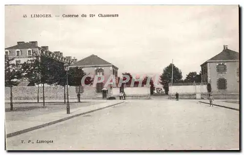 Cartes postales Limoges Caserne Du 21eme Chasseurs Militaria