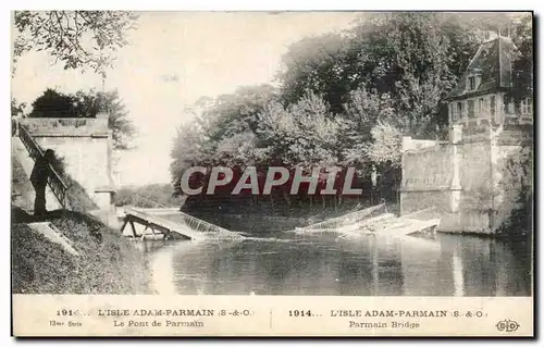 Cartes postales L&#39Isle Adam Parmain Le Pont De Parmain Militaria