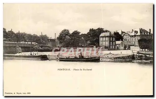 Cartes postales Pontoise Place du Bucherel Bateau