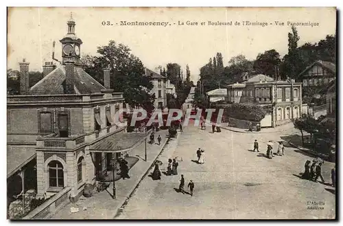 Cartes postales Montmorency La Gare et Boulevard de l&#39Ermitage Vue Panoramique