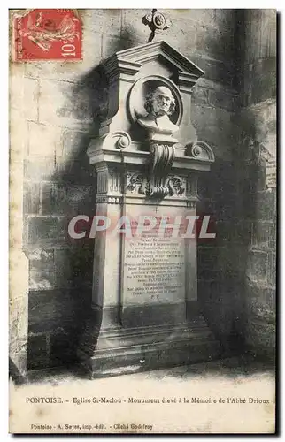Cartes postales Pontoise Eglise St Maclou Monument eleve a la Memoire de I&#39Abbe Drioux