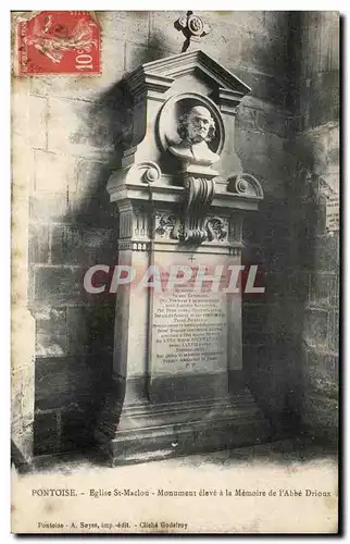 Cartes postales Pontoise Eglise St Maclou Monument eleve a la Memoire de I'Abbe Drioux