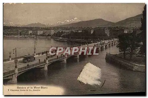 Cartes postales Geneve et le Mont Blanc