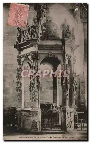 Cartes postales Magny En Vexin Les Fonds Baptismaux De l'Eglise