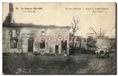 Cartes postales Souain Apres Le Bombardement Militaria Automobile