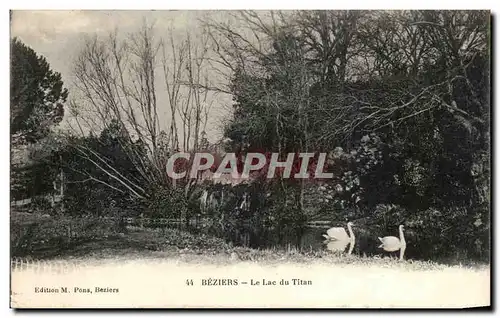 Ansichtskarte AK Beziers Le Lac Du Titan Cygne