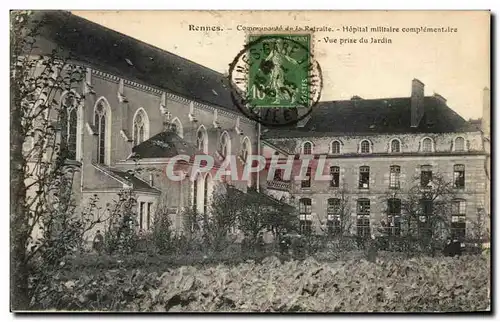 Cartes postales Rennes Communaute de la retraite Hopital militaire complementaire Vue prise du jardin