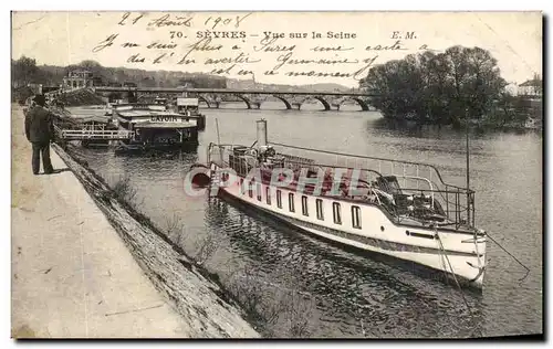 Ansichtskarte AK Sevres Vue Sur La Seine Bateau Lavoir