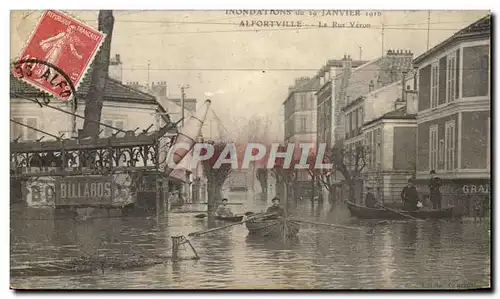Cartes postales Inondations Du 29 Janvier 1910 Alfortville La Rue Veron