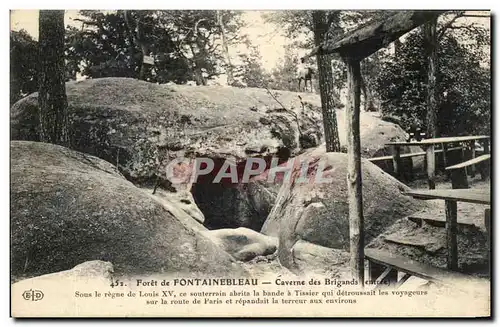 Ansichtskarte AK Foret De Fontainebleau Caverne Des Brigands