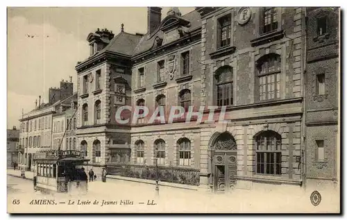 Cartes postales Amiens Le Lycee De Jeunes Filles Tramway