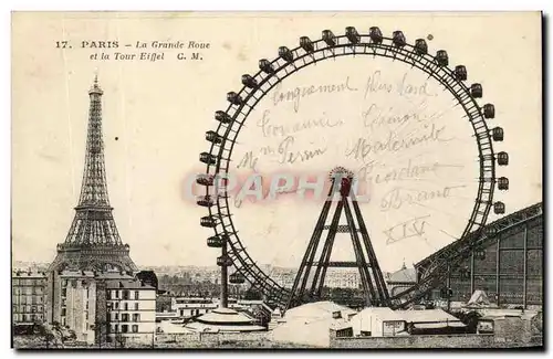 Cartes postales Paris La Grande Roue Et Le Tour Eiffel