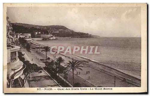 Cartes postales Nice Quai Des Etats Unis Le Mont Boron