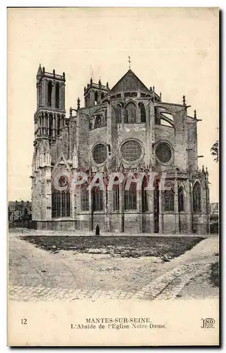 Cartes postales Mantes Sur Seine L&#39abside De l&#39Eglise Notre Dame