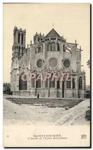 Cartes postales Mantes Sur Seine L&#39abside De l&#39Eglise Notre Dame