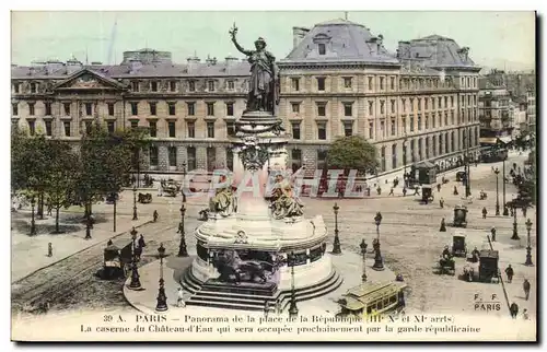 Ansichtskarte AK Paris Panorama de la Place de la Republique La Caserne du Chateau d&#39Eau