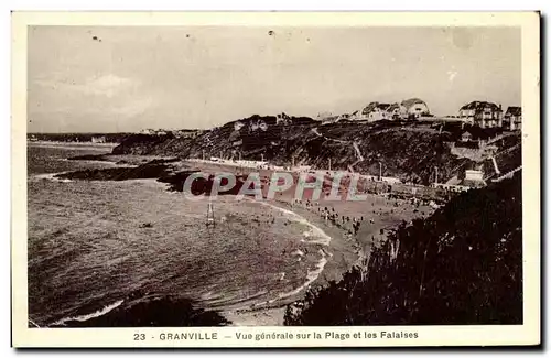 Cartes postales Granville Vue Generale sur la Plage et les Falaises