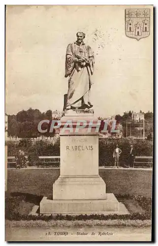 Ansichtskarte AK Tours Statue de Rabelais