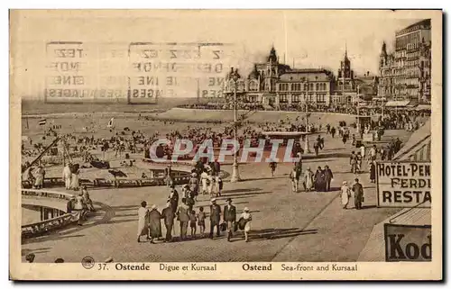 Cartes postales Ostende Digue et Kursaal ostend Sea front and Kursaal