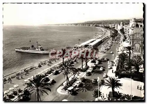 Cartes postales moderne La Cote D&#39Azur Nice la Promenade des Auglais Bateau