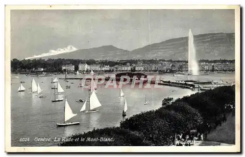 Cartes postales Geneve La Rade Et Le Mont Blanc