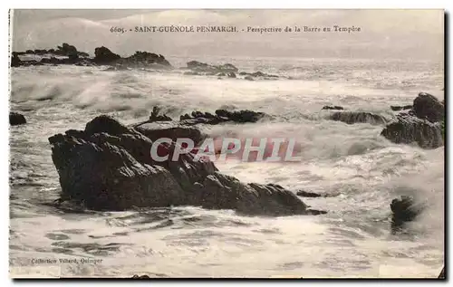 Cartes postales Saint Guenole Penmarch Perspective de la Barre en Tempete