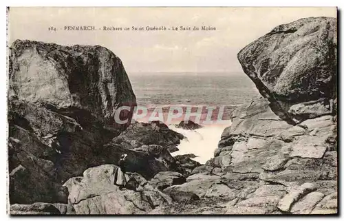 Ansichtskarte AK Penmarch Rochers en Saint Guenole Le saut du Moine