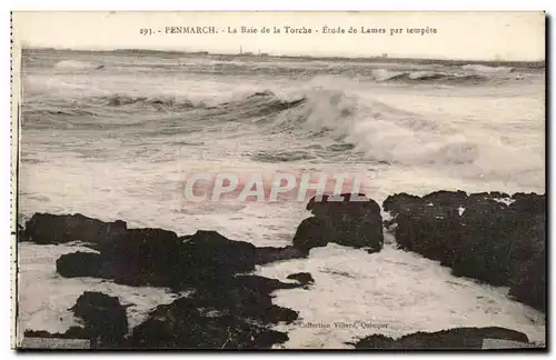 Ansichtskarte AK Penmarch La Baie de La Torche Etude de Lames Par Tempete