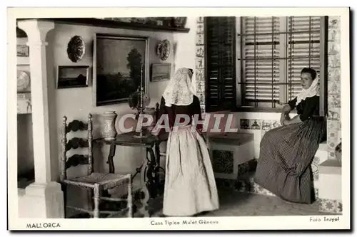 Cartes postales Mallorca Casa Tipica mulet Genova folklore Costume