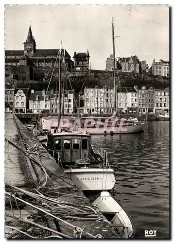 Cartes postales moderne Granville Eglise Nore Dame Vue du Port Bateau