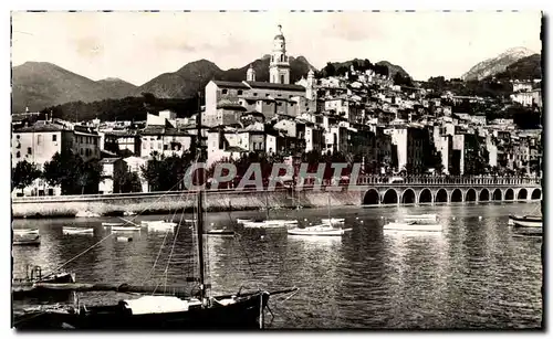 Cartes postales moderne Menton Vue Generale Bateau