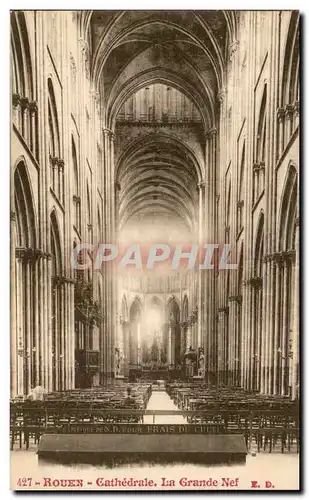 Cartes postales Rouen Cathedrale La Grande Nef