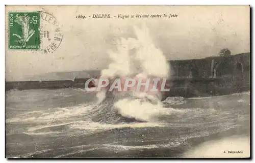 Ansichtskarte AK Dieppe Vague se Brisant contre la Jetee